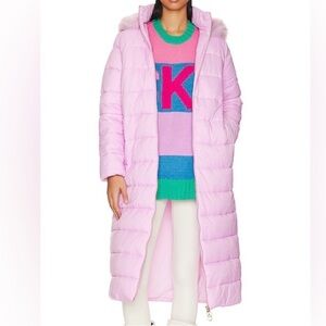 Show Me Your MuMu Puffer Jacket Powder Purple with Faux Fur. Size Medium.